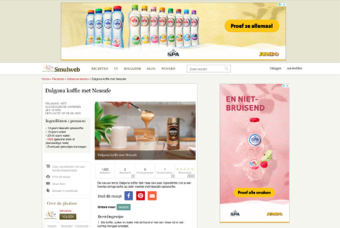 Op relevante websites buiten retailer